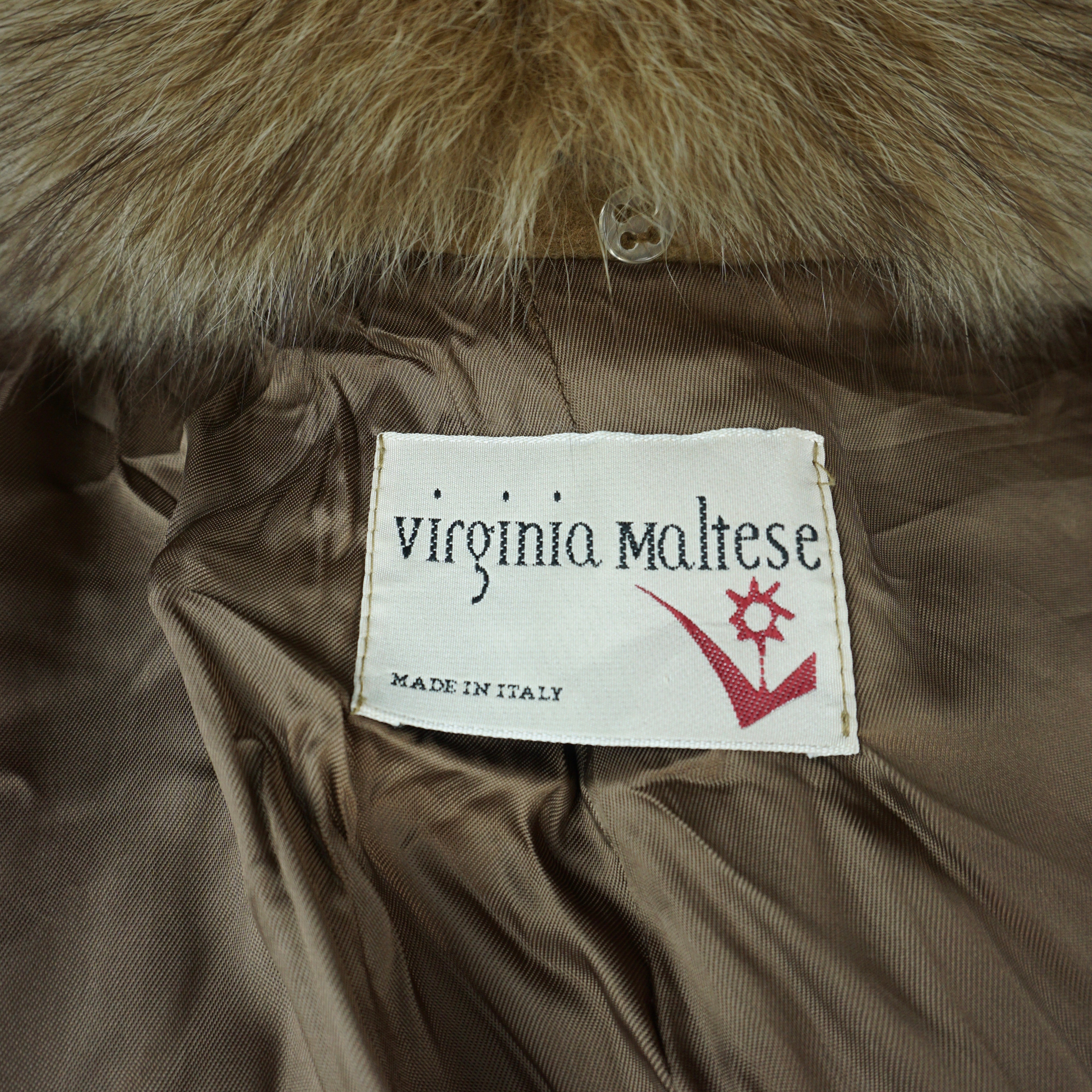 Wollmantel mit Pelzkragen 46