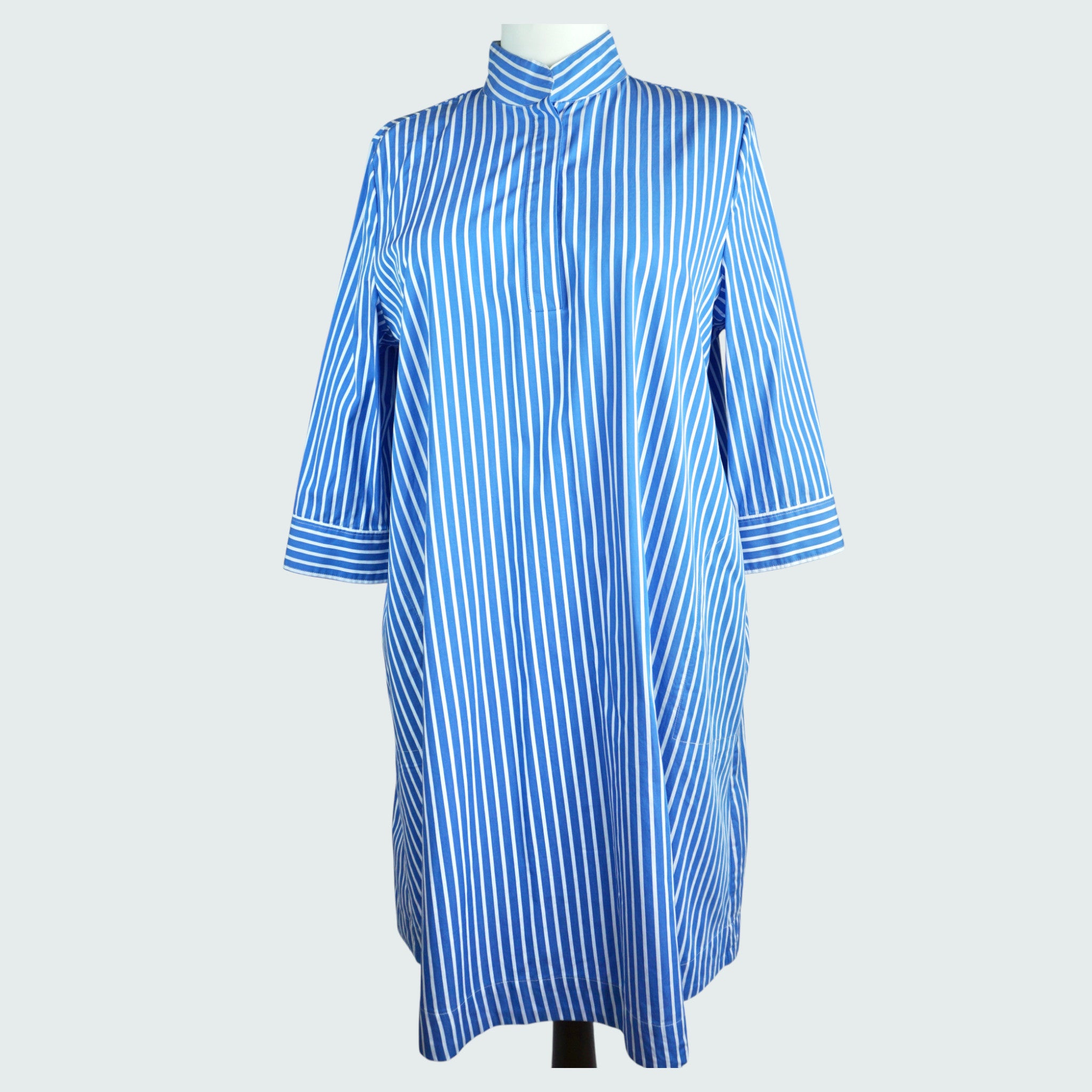 Gestreiftes Hemdblusenkleid 46