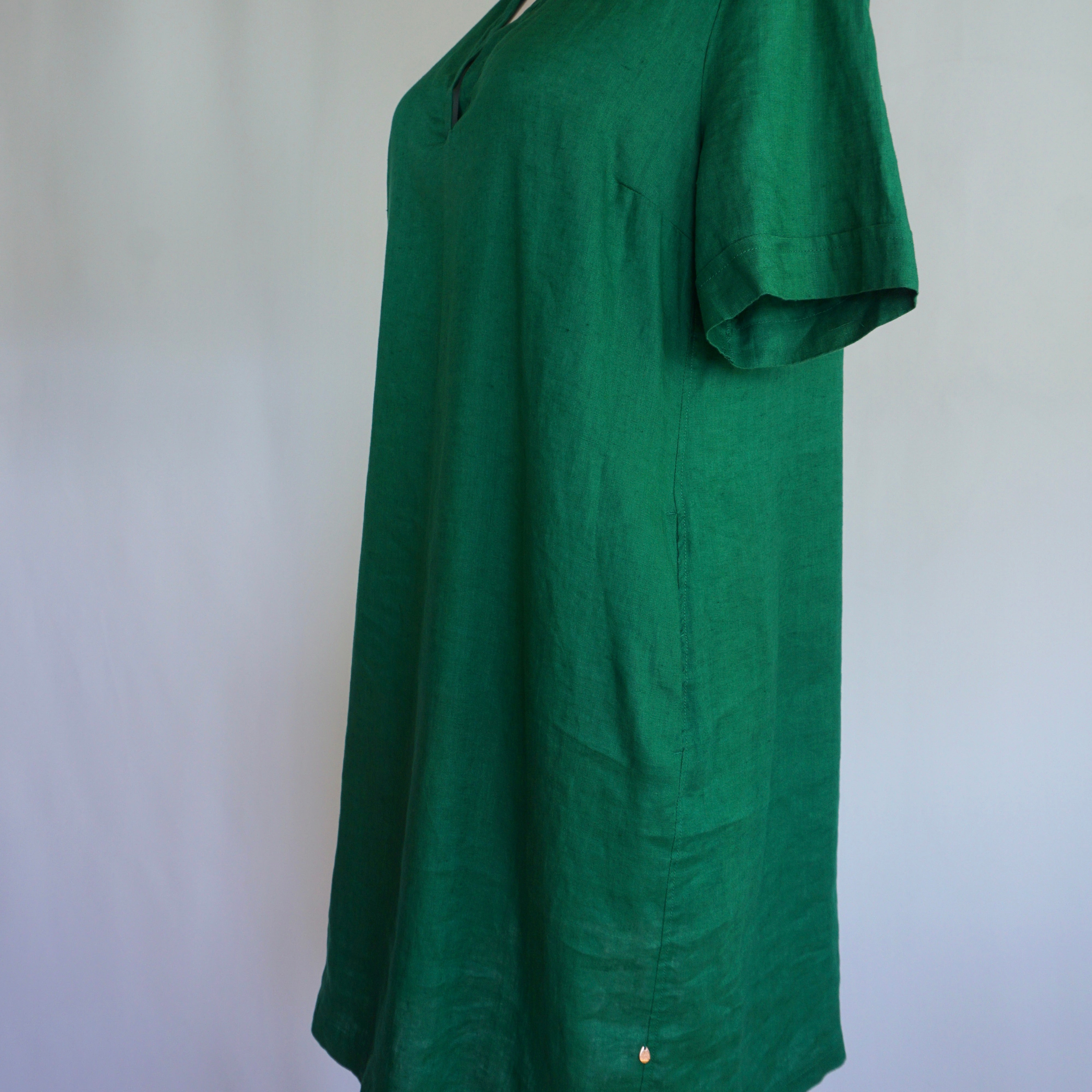 Hemdblusenkleid aus Leinen 46