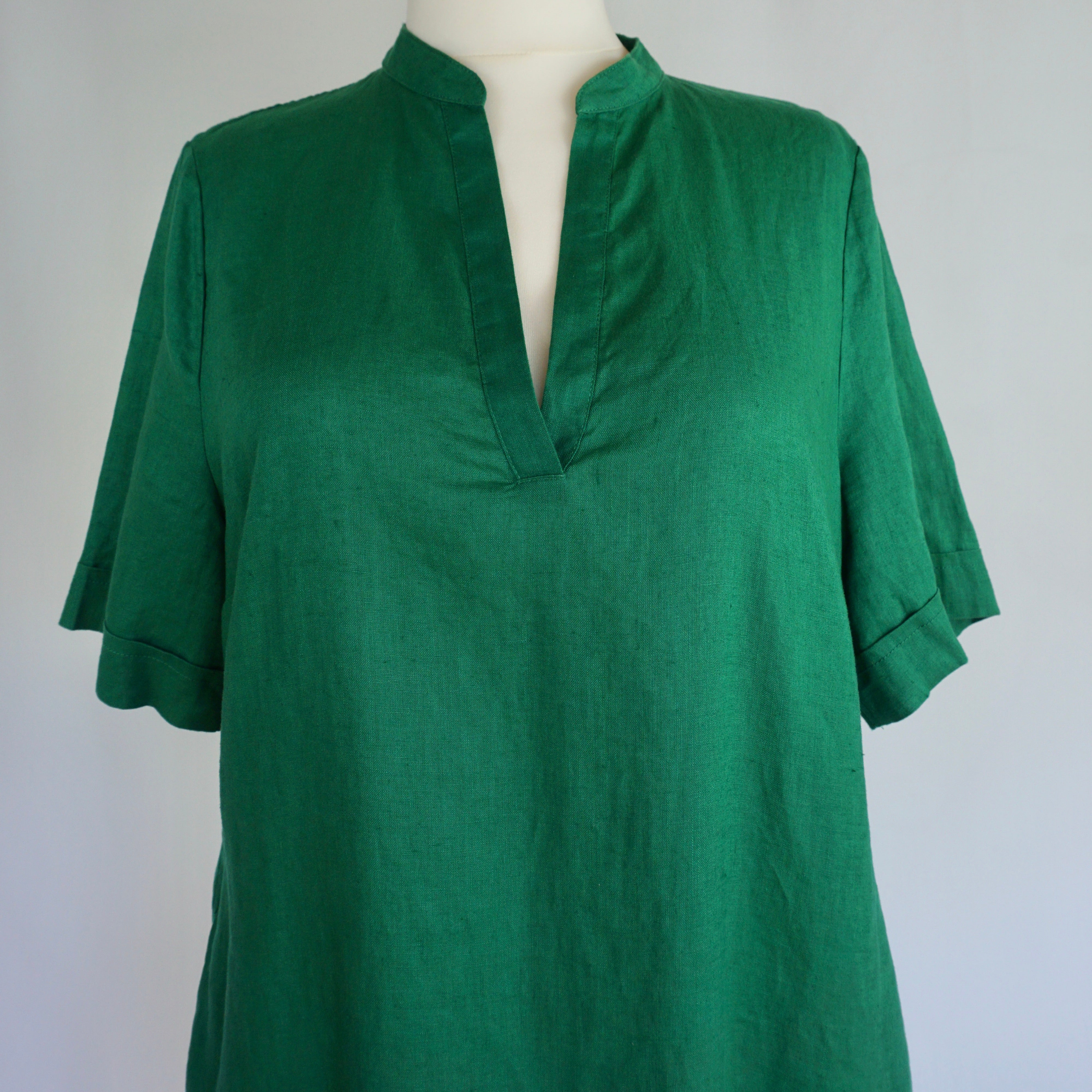 Hemdblusenkleid aus Leinen 46