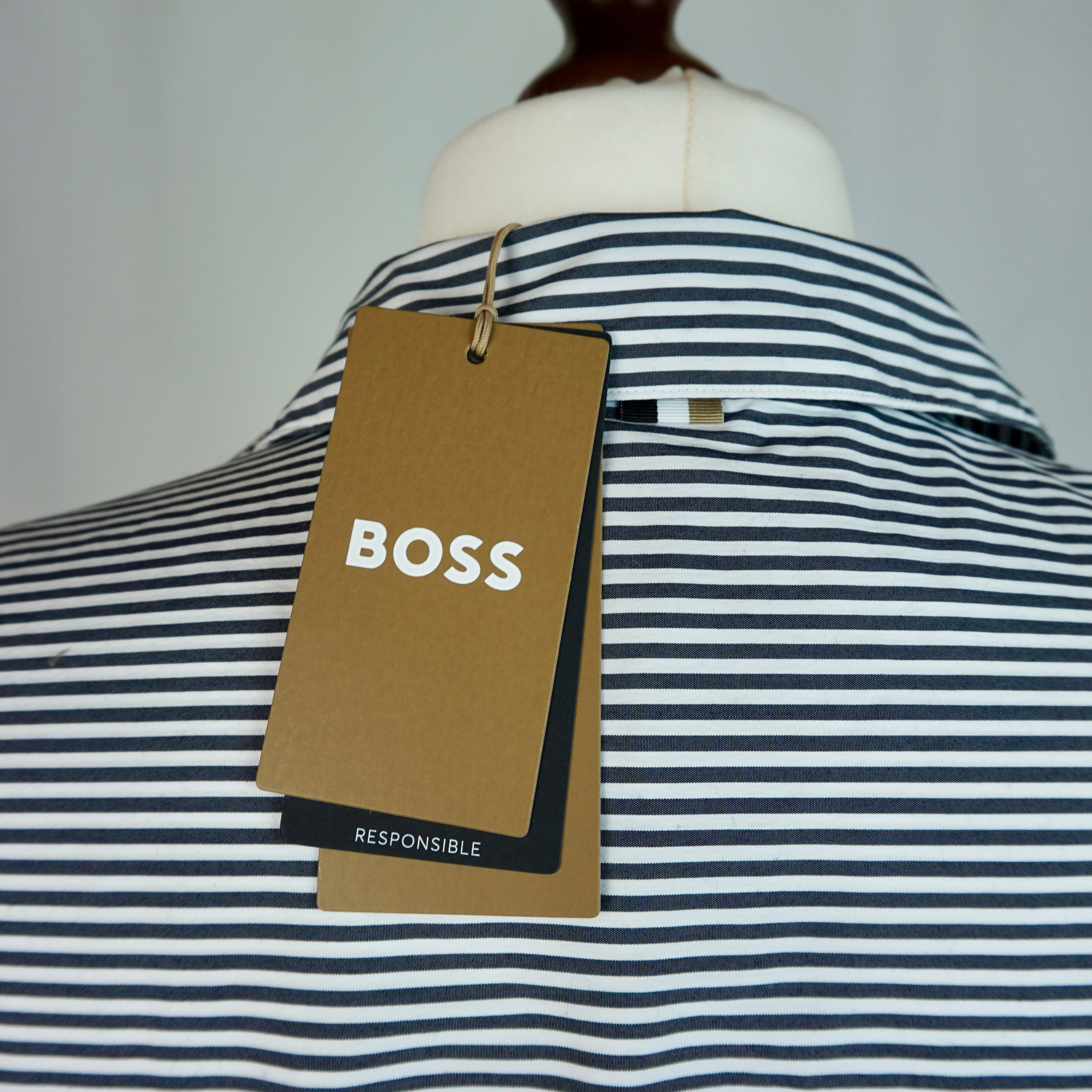 Gestreiftes Hemdblusenkleid 46