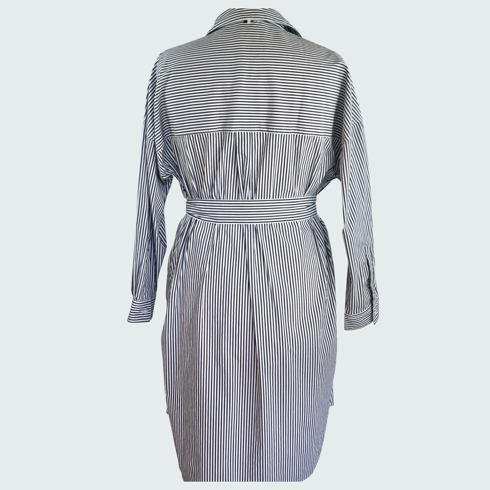 Gestreiftes Hemdblusenkleid 46