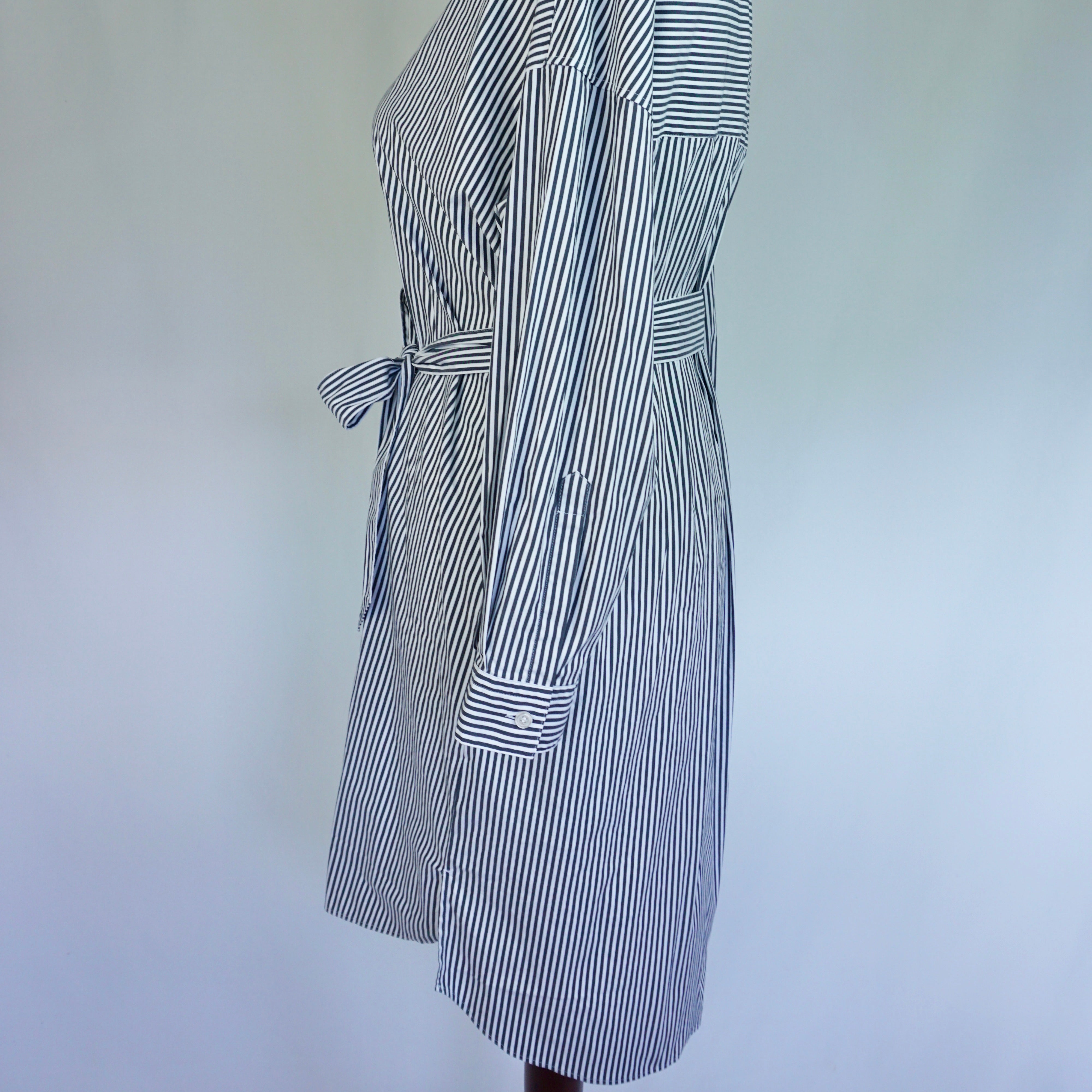 Gestreiftes Hemdblusenkleid 46